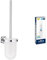 GROHE Start QuickFix Toilet Brush Set & QuickGlue A1 (Metal and Glass, Wall Mounted Concealed Fastening, Including Screws and Dowels, Easy to Fit), Size 398 mm, Chrome, 41185000