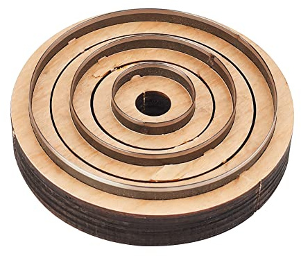 GLOBLELAND 3PCS Leather Cutting Die Set Wood Dies for Leather Cutter Circle Cutting Wooden Base Dies for for Leather Crafts Punching Die Set for Handmade DIY 29.5mm，59mm，89mm