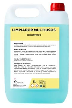 LIMPIADOR GENERAL MULTIUSOS. CONCENTRADO. LIMPIACRISTALES. LIMPIADOR DE SUPERFICIES. SECADO RÁPIDO. GARRAFA 5 LITROS
