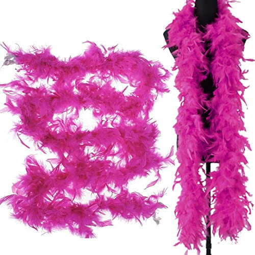 Federboa Weihnachtsboa, Bunte Feder Boas, Unisex Farbe Feder Boa Verkleidung Zubehör Superweich, Handwerk Federn Boa Zum Hochzeit Ankleiden Karneval Kostü Pink