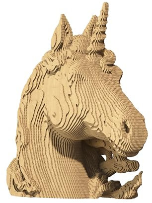 CARTONIC 3D-Puzzle aus Karton – Einhorn: fesselnde Unterhaltung und stimulierendes Abenteuer, um seine Fähigkeiten zu entwickeln – der Karton verwandelt sich in eine Relieffigur
