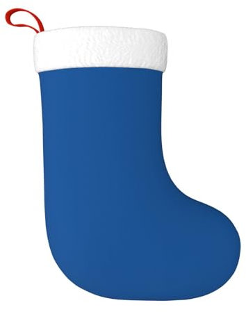 TRESILA Personalisierbarer Weihnachtsstrumpf Nikolausstrümpfe, Geschenktüten, Süßigkeitenbeutel, Weihnachtsbaum, zum Aufhängen für Weihnachten, Urlaub, Party, Meereswellen-Blau