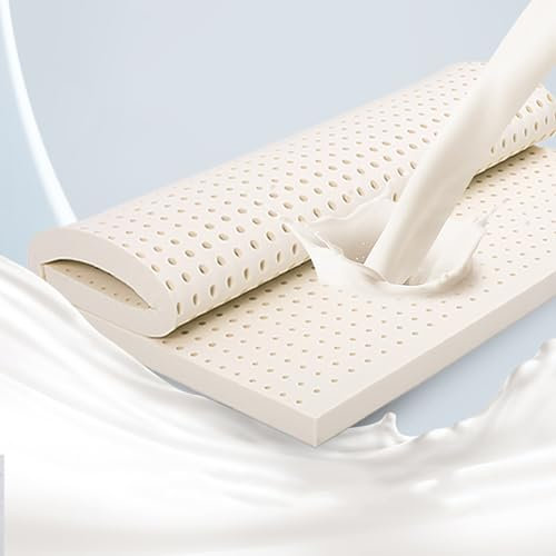 NaKeah 100% natürlicher Latex -Matratzen -Top - fest - 1 Zoll - Drucklinderung für Rückenschmerzen, weiche und komfortable Latexmatratze,2.5cm,90x190cm