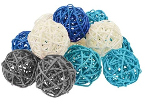 KHIRY 36 Stück Deko Rattankugeln, Rattankugeln Deko, Dekokugeln Rattan, Ratankugel Deko geeignet für Tischdeko Accessoires, Hochzeit, Partydeko, Geburtstagsfeier