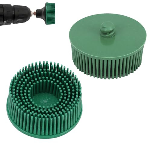 Disco con Setole da 2 Pollici Disco con Setole Abrasive a Grana 25000 Giri/min Disco con Attacco per Gambo in Carburo di Silicio per Lucidare Pulire Rimuovere Rivestimenti Ostinati(Verde)
