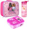 Zawadi Global Barbie Ensemble boîte à déjeuner pour enfants – Sac à déjeuner isotherme, boîte à déjeuner multi-compartiments et bouteille d'eau de 580 ml – Ensemble repas pour l'école, les voyages,