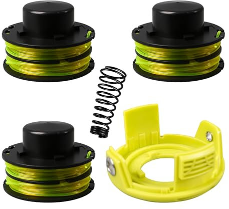 luolety Bobina di filo di ricambio per decespugliatore Ryobi RAC118 RLT3525S, 1,2 mm 8,4 m, bobina di ricambio per Ryobi RAC118 RLT3525S (3 bobine+1 copertura)