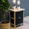 DARO DEKO Holz Nachtschrank mit Zwei Schubladen braun Natur anthrazit 34 x 44 x 25 Schrank Regal Nachttisch