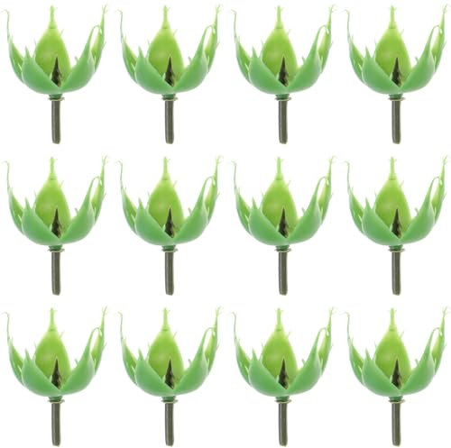 DIYEAH Lot de 100 calices de roses artificielles en plastique - Sépales de fleurs en plastique - Accessoires pour bouquet de fleurs - Vert
