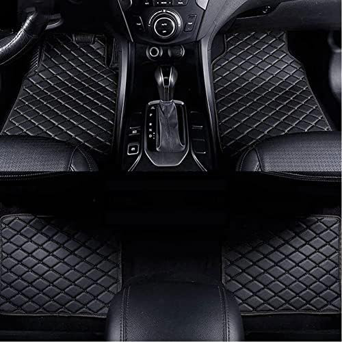 JUZELY Leder Fußmatten Auto für Peugeot 307 307CC 307SW 308 308CC, Nach Maß wasserdichte rutschfeste Einfach zu Reinigen Interieur Bodenmatte Full Coverage Schutz Fussmatten Auto Zubehör