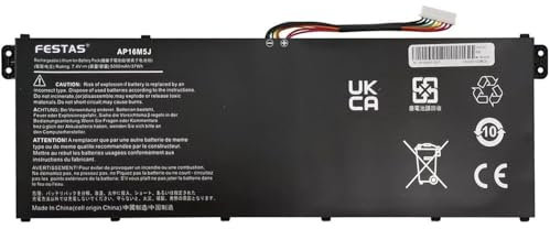 FESTAS 37Wh Neuf AP16M5J Batterie Compatible avec Acer Aspire 1 A114-31 A114-32 Aspire 3 A314-31 A314-32 A314-41 A315-21 A315-21G A315-23 A315-51 A315-31 A315-32 A315-33 Series Ordinateur PC Portable