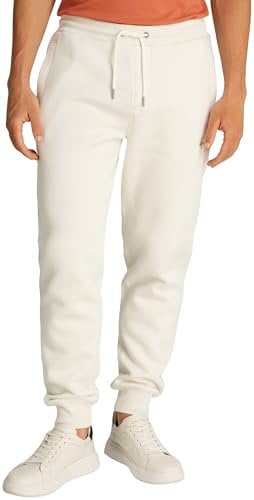 Calvin Klein Herren Jogginghose Monologo Pant Lang, Elfenbein (Ivory), L