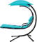 Yaheetech Hanging Lounger with Stand Hammock Chair with Stand Outdoor Patio Swing, Parasol UV Protection, Ergonomic Shape, Hanging Armchair for Balcony Garden Patio - Teal