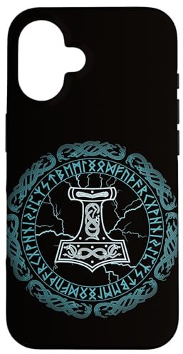 Thors Hammer Mjölnir Asgard Wikinger mit Runen Hülle für iPhone 16