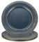 sourcing map 6pcs Vintage Charger Plates Bulk, 13 Inch Plastic Beaded Chargers for Dinner Plates Set Round Plate Charger for Wedding Party Event Table Setting Decoration, Blue