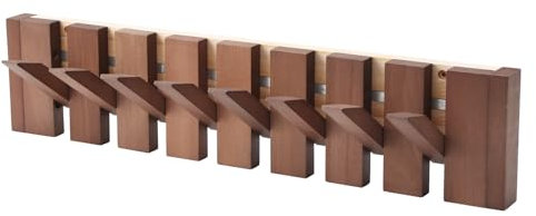 Zjyufy Wall Mounted Piano Coat Rack Wooden Multi Hook Coat Rack Wood Entryway Wall Hook Rack for Hanging Coats Hats Scarves Towel Umbrella Keys, 8 Flip-Down Hooks