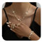 FFWTPY 4 Stück Schmuckset Kristall Halskette Armband Ohrringe Ring Strass Glänzend Elegant Damen Schmuck Hochzeit Braut Jubiläum