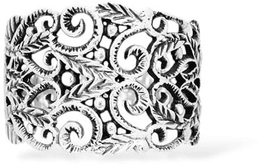 Windalf Mittelalter-Ring MANJA 15 mm Zarte Elfen Statementring Ornamentik Bohemia Silberring Vintage Glücks-Ring Freundschaftsring 925 Sterlingsilber (Silber, 52 (16.5))