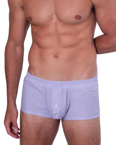 BIMONI Herren Boxershorts Hellblau – Premium Baumwolle Low Rise Boxer Brief Unterhose Trunks, Größe XXL