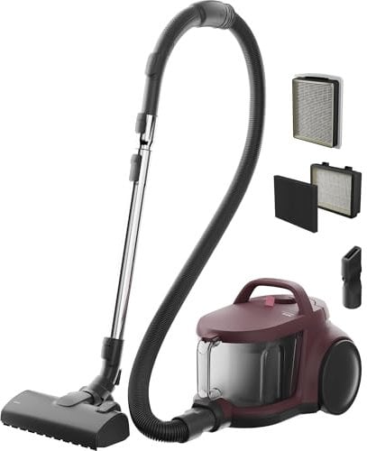 AEG CLEAN 5000 Staubsauger Beutellos, Bodenstaubsauger für alle Bodenbeläge, Zubehör, 1000 Watt, 9m Aktionsradius, 2l Staubbehälter, 60% Recyclingmaterial, Waschbarer HEPA-Filter, Dunkelrot, AL51C1DRF