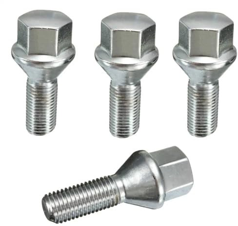 BASPHHH Felgenschraube Kompatibel mit 3-Series für E21 E30 E36 E46 E90 E91 E92 1995-2012 Radmutterbolzen Radbolzen Legierung M12x1,5 mm(4PCS)