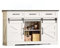 SHANHENGYUN Farmhouse Weißer Buffetschrank mit Schiebetüren, 134,6 cm, Kaffeebar-Aufbewahrung mit Schubladen und verstellbaren Regalen, für Küche, Esszimmer und Wohnzimmer
