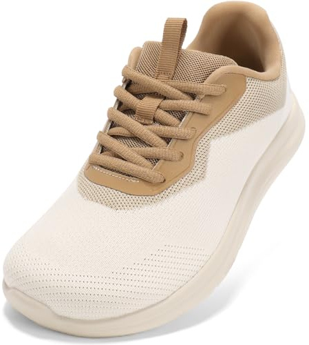 STQ Scarpe da corsa larghe da donna leggere scarpe sportive larghe comode scarpe ortopediche per alluce valgo a martello Odemen, beige/marrone, 42 EU Larga