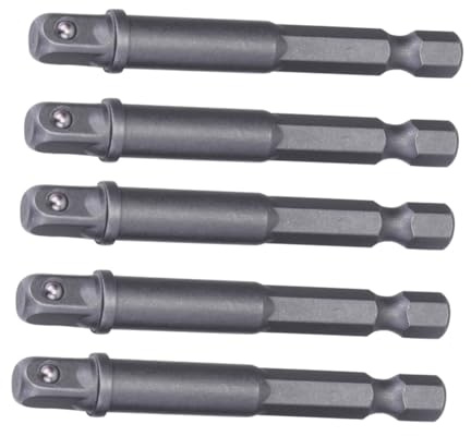 HOMSFOU 5 Piezas De Manguito De Mango Hexagonal Manguito De Zócalo Universal De Barra De Extensión De Biela Plateado