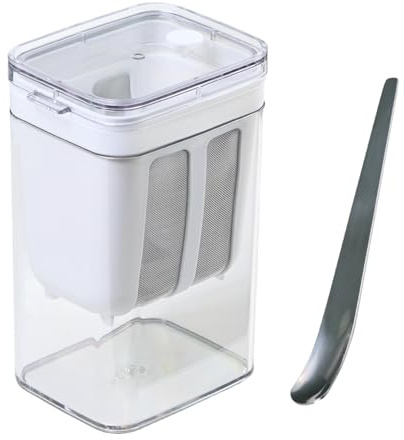 Colino per Yogurt con Coperchio, 1100ML 17.6*10.8*9CM Colino per Yogurts Greco Colinos con Cucchiaio in acciaio inox Per separare lo yogurt e scolare frutta e verdura
