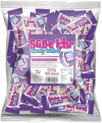 Tise Süsswaren Süße Uhr Candy Watch 50x12g (600g) Traubenzucker, einzeln verpackt