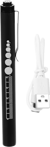 LOLIPPYY Wiederaufladbare LED Stiftlampe Medizinisch Kompakt mit Pupillenmessskala und Lineal für Pflegekräfte Ärzte Hno