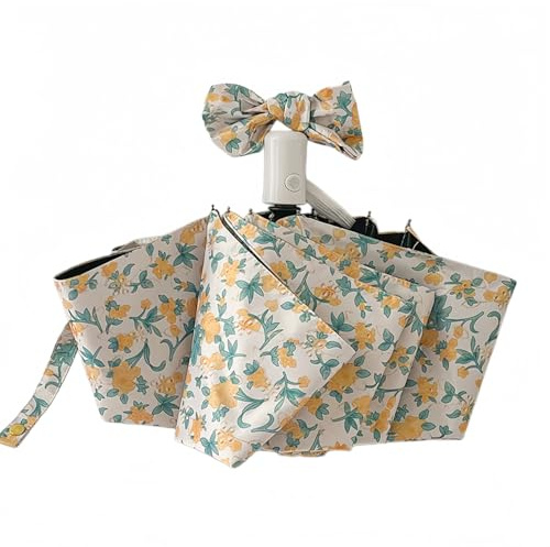 RUIXIA Women's Automatic Folding Umbrella UV Protection Sun Umbrella Windproof Waterproof Compact Parasol for Sun & Rain