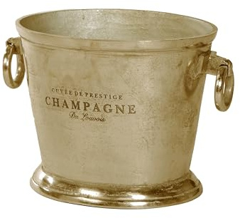 Barprofessional Champagnerkühler Vintage Gold, elegante Champagnerschale mit Vintage Design, 26cm Durchmesser, 37cm hoch, goldener Aluminiumguss, Flaschenkühler für stilvolle Präsentation