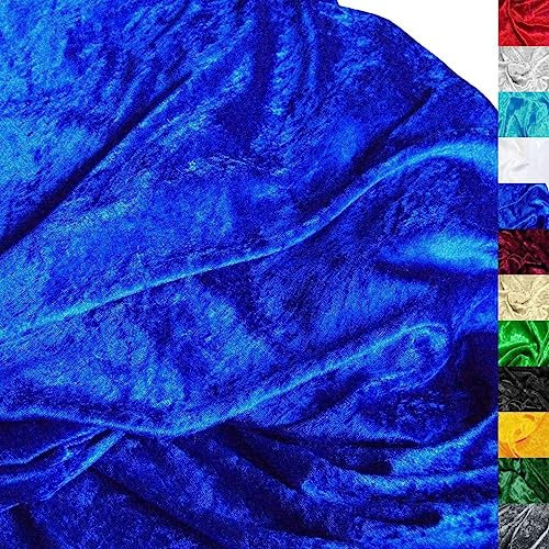 TOLKO 10m Pannesamt Meterware | Stretch Samt für Vorhänge Gardinen Bühne Kostüm Samtkleid Rock | Stoffe zum Nähen Dekorieren glänzender Samtstoff Dekostoff 145cm breit (Royal Blau)