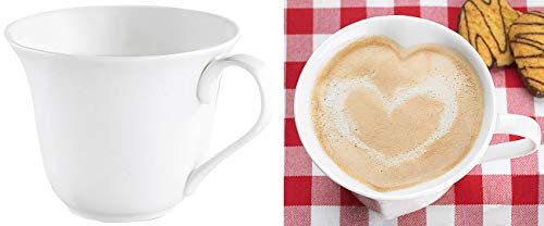 Rosenstein & Söhne Kaffeetasse mit Herz: Porzellan-Tasse in Herzform (Kaffeetasse Herzform, Herztassen, Geschenk Damen)