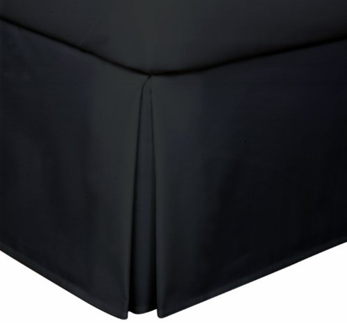 Lux URY Jupe de lit sur Mesure pour hôtel, Plis Creux de 35,6 cm, lit jumeau, Noir