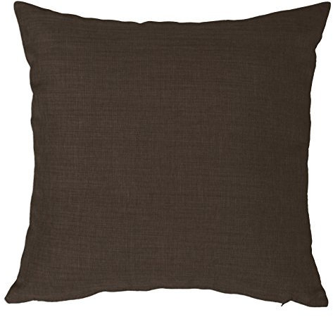 Kissenbezug 60x60 cm braun mit Reißverschluss Struktur Leinenoptik Kissen für Sofa Wurfkissen