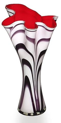 Glasvase Jozy Zebra Art Queen 60cm Kristallglas Deko Hand Made