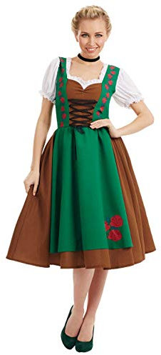 Fun Shack Dirndl Damen Kostüm, Trachtenmode für Oktoberfest, Langes Dirndlkleid, Perfekt für Festlichkeiten, XL
