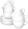 caterado Cappuccino-Tassen Bistro 0,30l mit Untertasse 12-teilig, Porzellan, Weiß, 6 Stück (1er Pack), 6