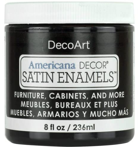 DecoArt Americana Décor - Pintura para botellas esmaltadas satinadas, acrílico, negro clásico, 236 ml (paquete de 1)