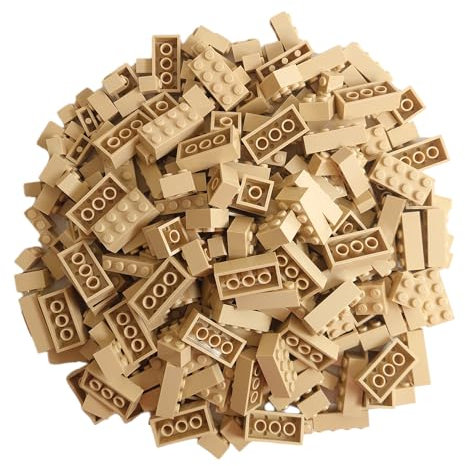 Q-Bricks Box 300Stck. Unicolor Bausteine in 5 Standardformaten: 2X4, 1X4, 2X2, 1X2 e 1X1 Noppen, Elfenbein 094