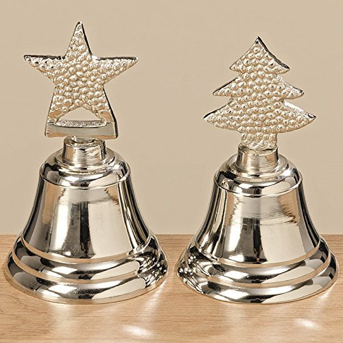 BOLTZE Glocke Weihnachtsglocke Aluminium vernickelt Silber H 11 cm Stückpreis