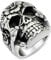 Beydodo Edelstahl Herren Ring Biker, Männer Ringe Personalisiert Schädel Partnerringe Nickelfrei Silber Ring Gothic Größe 52 (16.6)