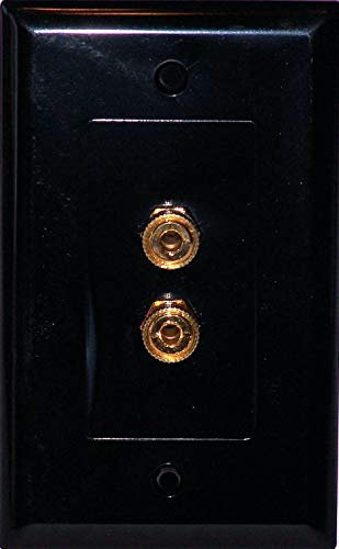 kigauruBlack Speaker Wall Plate 2 Post for 1 Speaker - Media Room Series