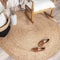 FRAAI | Home & Living Jute Teppich Rund - Fair Natur - Jute - Flachgewebe - Einfarbig - Boho, Modern - Wohnzimmer, Esszimmer, Schlafzimmer - Carpet
