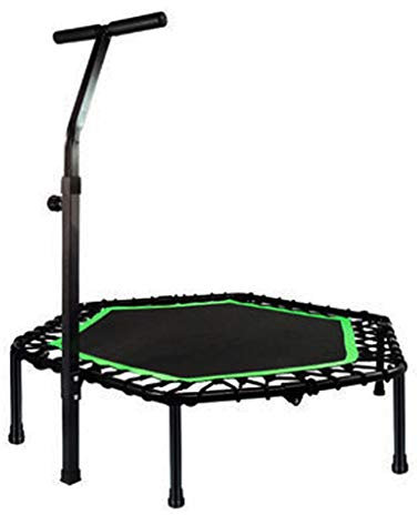 Boden Trampoline Outdoor Indoor Bungee Sport Jumping Fitness Fitness Trampolin, Falttrampolin, In-Home Rebounder | Heimkardio-Training | Sicher gepolsterter Sprung | Einstellbarer Handlauf Bestbewer