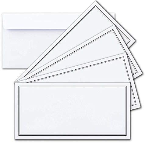 1000x Trauer-Brief-Umschläge DIN Lang mit Doppel-Rahmen - 110 x 220 mm - Haftklebung ohne Fenster - Trauer-Rand in Schwarz - TrauerPapiere by GUSTAV NEUSER®