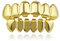 Oben Unten Hip Hop Zähne,Glänzende Zähne, für Männer Frauen Körperschmuck Halloween Cosplay Party Geschenk (Golden)