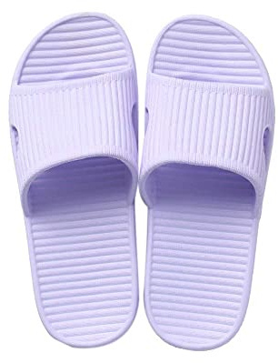 JoWebb Unisex Slip On Slippers for Women/Men, Flat Slide Sandals Shower Sandals, Flip Flops for Indoor Home Garden Bathroom Poolside Purple
